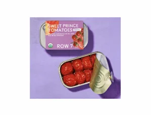 Row 7 tomato tins